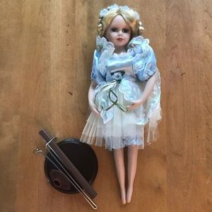 Authentic Porcelain Doll w/stand